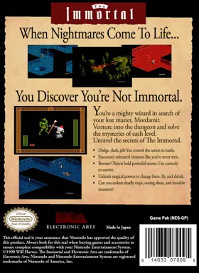 Immortal, The (USA) box cover back